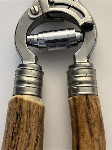 Forbici da cucina vintage in osso di pollame forbici corna inox manici cervo - Foto 4 di 14