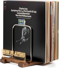 Vinyl Record Holder for 35 LPs Light Up Now Playing Vinyl Record Stand Storage
