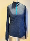 Ronhill Trail Womens Running Mid Layer Size 10 Cyclone 1/3 Zip Top Blue/green