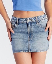 Pacsun Bella Mid Rise Denim Mini Skirt Light Blue, Women s Size 26 NWT
