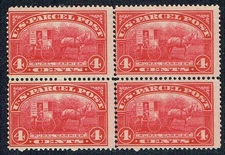 UNITED STATES Parcel Post: 1913 4c carmine-rose block of - 45296