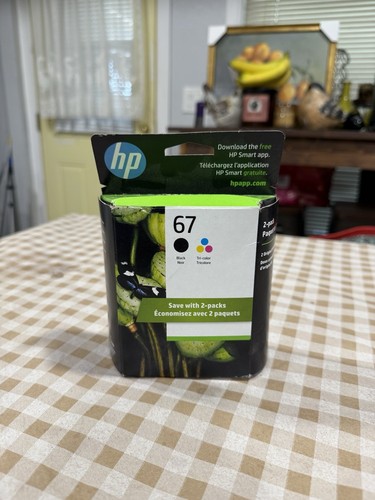 Genuine HP 67 Black & Tricolor Ink Cartridges OEM New NIB 3YP29AN Exp. 03/2025