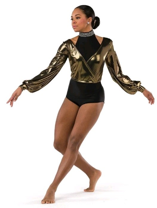 A WISH COME TRUE "THE GREAT" 23092 Disfraz de Baile Dorado Metálico Body SA