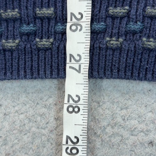 Geoffrey Beene Sweater Mens Large Blue Green Geometric Cable Knit Jumper Vintage - Picture 4 of 10
