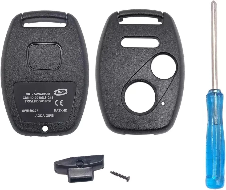 2PCS Replacement Key Fob Cover Case fit for Honda 2003-2012 Accord 2006-2013 Civ Foto 2 de 4