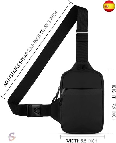 Simptech Bolso Bandolera Hombre, Bolsa de Pecho Cintura Riñonera Bolso Cruzado - Imagen 7 de 7