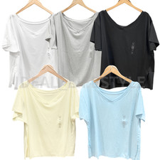 UNIQLO AIRism Relaxed V-Neck T-Shirt 2Way V-Neck Crew-Neck 485300 Women NWT