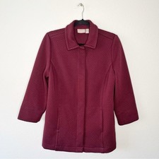 Chico's Jacquard Textured Knit Blazer Snap Buttons Jacket Size 1/ Medium