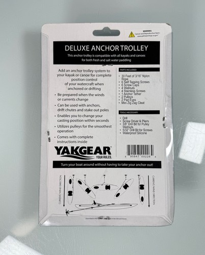 NEW YakGear Kayak Deluxe Anchor Trolley Kit w/ Harken Pulleys for Kayak / Canoe - Picture 7 of 8