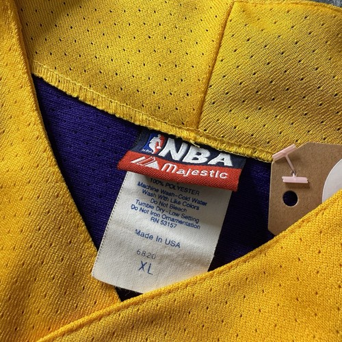 Majestic NBA Los Angeles Lakers Basketball Baseball Jersey Mens XL - Picture 4 of 4