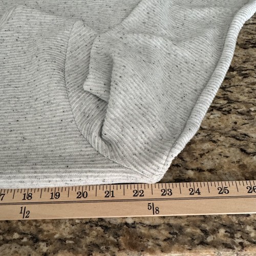 LOFT Suéter Mujer XL Gris Blanco Rayas Volantes Dobladillo Capas Pullover Top - Imagen 4 de 7