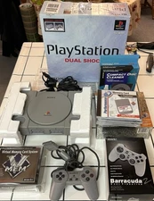 PLAYSTATION 1 Bundle OEM CONSOLE Controller MEM CARD 4 Games BOX VMEM Tested PS1