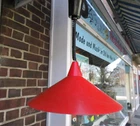 70S Hanging Light Ceiling Lamp Pull Cord Metal Red Vintage
