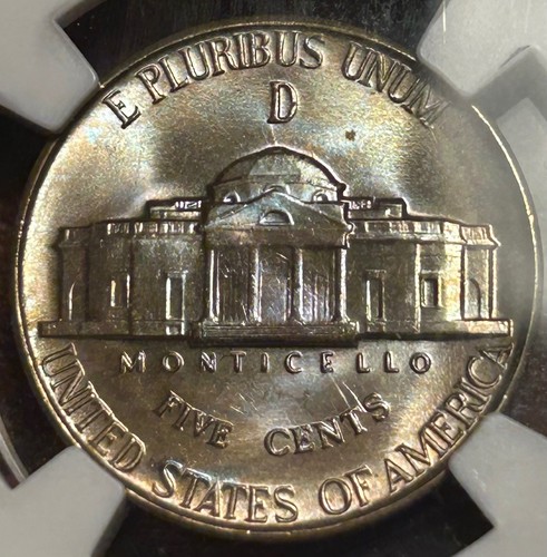1944-D Jefferson Nickel 5c-NGC MS-68 5FS Full Steps-Vibrant Blue & Orange Color - Picture 8 of 8
