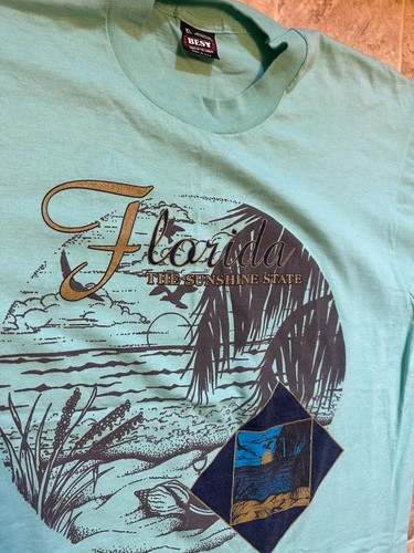 T-shirt vintage Florida Sunshine State Teal Destination XL punto singolo - Foto 2 di 4