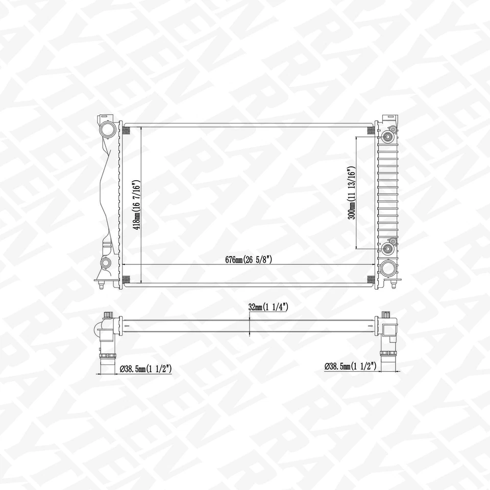 CU2828 Radiator Fit Fit Audi A6 Quattro 2006-2010 2.8L 3.0L 3.1L 3.2L V6 Foto 3 de 3
