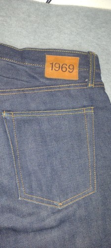 Pantalones de mezclilla para hombre Gap con ribete japonés botón mosca recto crudo talla 31x30 - Imagen 6 de 17