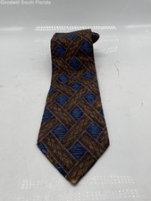 Ermenegildo Zegna Mens Multicolor Geometric Print Silk Designer Tie