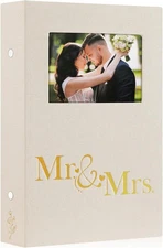 Lanpn Wedding Photo Album 4x6 300 Pocket Photos Slip in, 300 Photos, Beige 