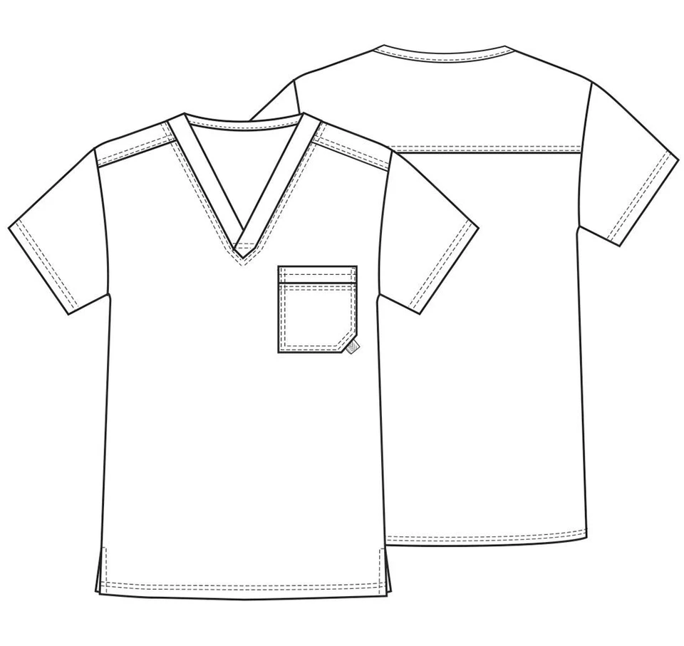 Blusa Médica Cherokee Luxe Para Hombre Cuello en V, Estaño, Talla: 3X-Grande Foto 4 de 4