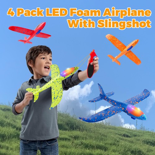 4 Pack Airplane Flying Toys 4 Throwing Foam Plane Toy for 3 4 5 6 7 8 Years O... - Picture 5 of 7