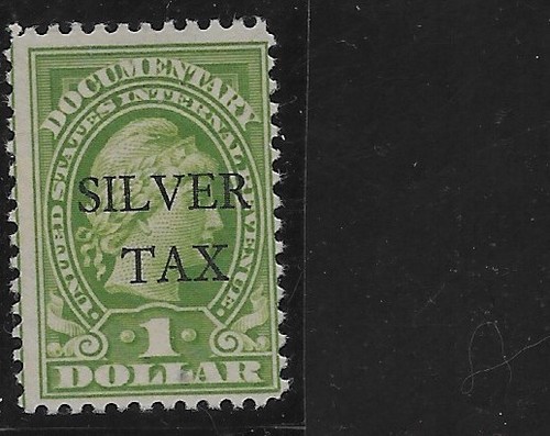 US Scott RG13, 1,00 $ Revenue, Silver Tax, Series of 1934, OVPT, MOG, LH, F/VF