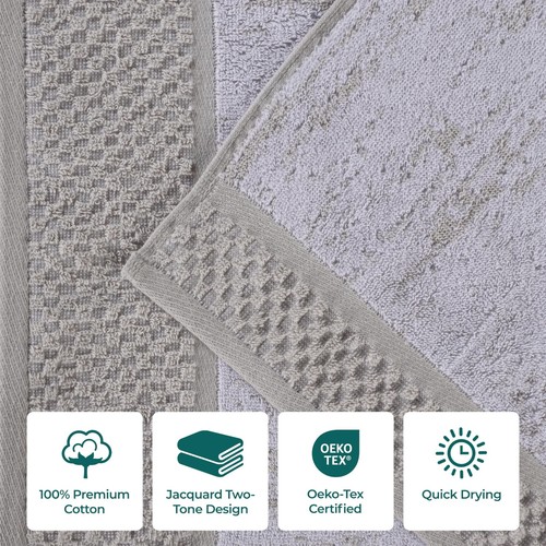 Cotton 3 Piece Towel Set, Quick Dry, Bathroom Essentials, Shower, Spa, Soft A... - Picture 4 of 12