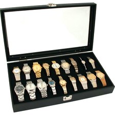 New Glass Top Watch Display Jewelry Case Holds 18 Watches 14 3/4" x 8 1/4"