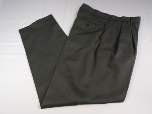 NEW Lands End Tailored Twills Dress Pants Men's 32x32 Gray Pleated 4 Pocket D22 - Picture 3 of 8