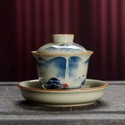 Crackle Glaze Porcelain Cup Bowl Gaiwan Handpainted Tureen Saucer Sancai Bowl
