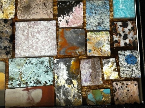 Original Mineral Art Hand Cut Minerals Display Clear Resin Stained 12" x 12" - Picture 15 of 23