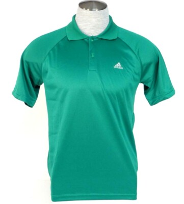 Adidas Signature ClimaLite Green Short Sleeve Polo Shirt Men's NWT