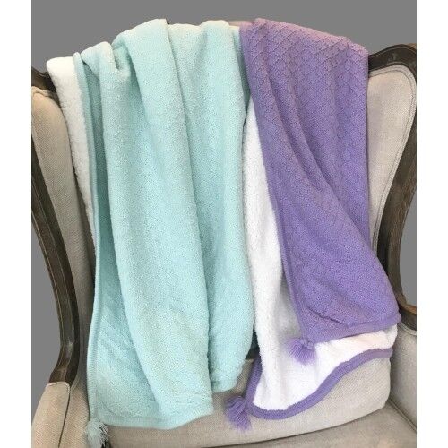 effe bebe Knoten Cable Knit Sherpa Baby Blanket - Picture 8 of 17