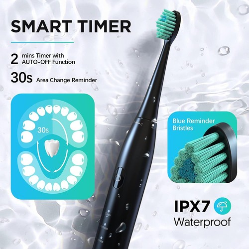 Sonic Electric Toothbrush Water Dental Flosser Cordless for Teeth Rechargeable - Picture 16 of 101