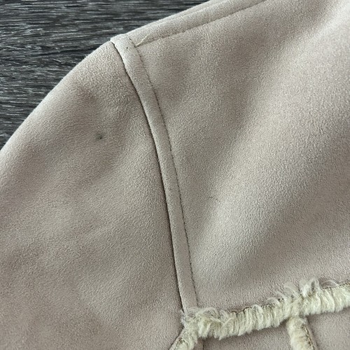 VTG Mauritius Long Tan Suede Coat Womens 44 Shearling Lined Penny Lane Y2K 90s - Picture 12 of 14