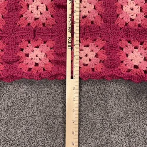 Handarbeit gehäkelt Granny Square Pullover Damen Medium rosa Boho Hippie schwer - Bild 6 von 8