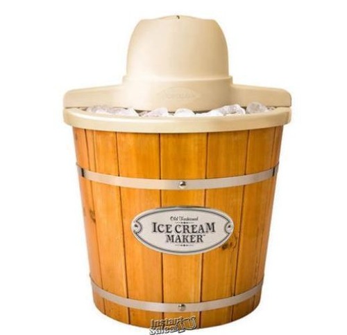 Nostalgia Electrics 4-Quart Wood Bucket Ice Cream Maker frozen yogurt - Picture 2 of 5