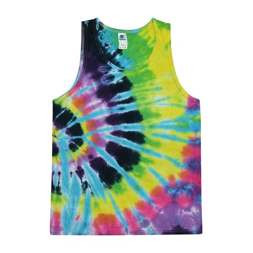 Multi-Color Tie Dye Tank Tops Sleeveless T-Shirts Adult Large 100% Cotton - Picture 25 of 29