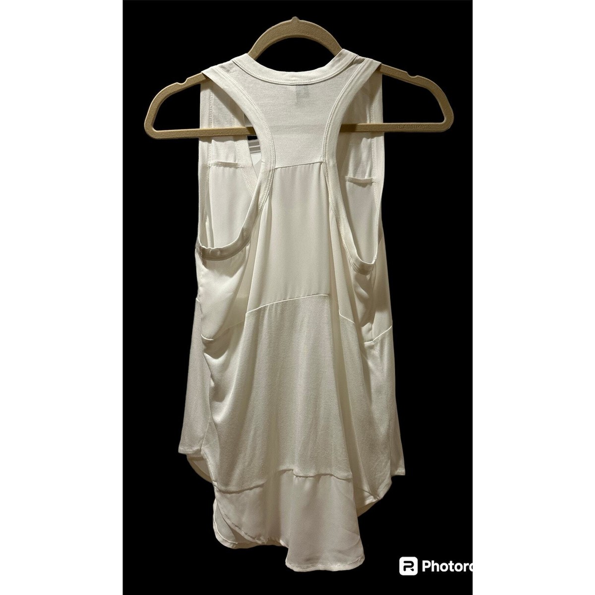Haute Hippie Racerback Tank XS Low Armhole Modal Ivory Loose