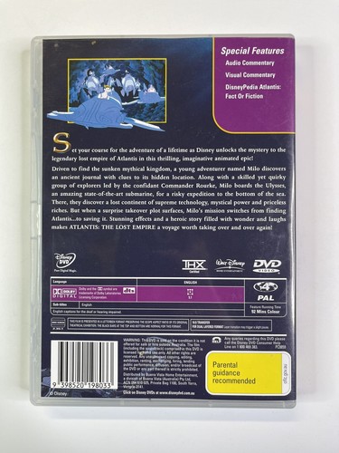 Atlantis The Lost Empire 2001 DVD Animated Film Walt Disney Collection PAL 4 - Picture 3 of 5
