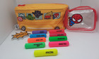 Yoobi x Marvel School Bus Yellow Pencil Case Pouch School Toiletry Bag Markers