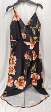 Women's Small Sundress Black Floral -H6