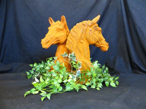 Neu ! Pferdekopf, Pferdebüste, Skulptur, Pferd Gusseisen, Rostpatina, Nüstern - Bild 2 von 6