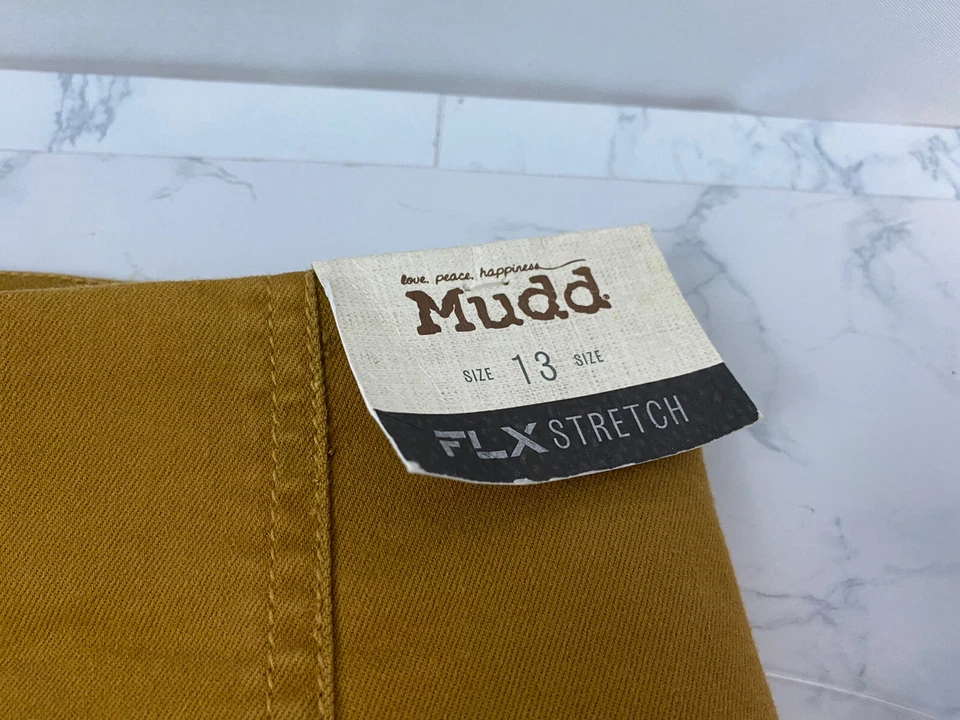 Falda elástica MUDD FLX para mujer junior 13 marrón amarillo mostaza cremallera nueva con etiquetas V Foto 2 de 4