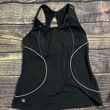 Athleta Energy Tank Top Built in Bra Black Workout Yoga Womens Small