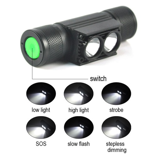 BORUiT LED Headlamp Head Torch Rechargeable Headlight Light Flashlight Lamp - Picture 14 of 23