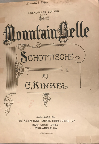 MOUNTAIN BELLE Partituras Escocesas C Kinkel 1907 Vintage - Imagen 1 de 2