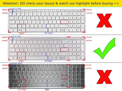 Keyboard Skin Cover for HP 15-ab*** 15-ac*** 15-ae*** 15-af*** 15-an*** 15-ak*** - Picture 2 of 7