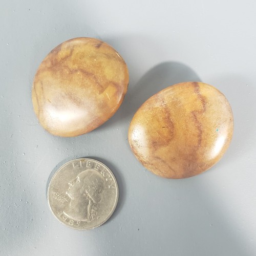 Studded Shield Earrings Brown Retro Mid Century Modernist Boho 1.5" - Picture 7 of 9