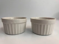 World Market Ramekin Custard Dessert Cups Baking Dishes White Set of 2